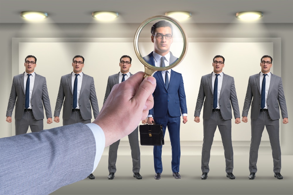 Recruitment and employment concept with selected employee